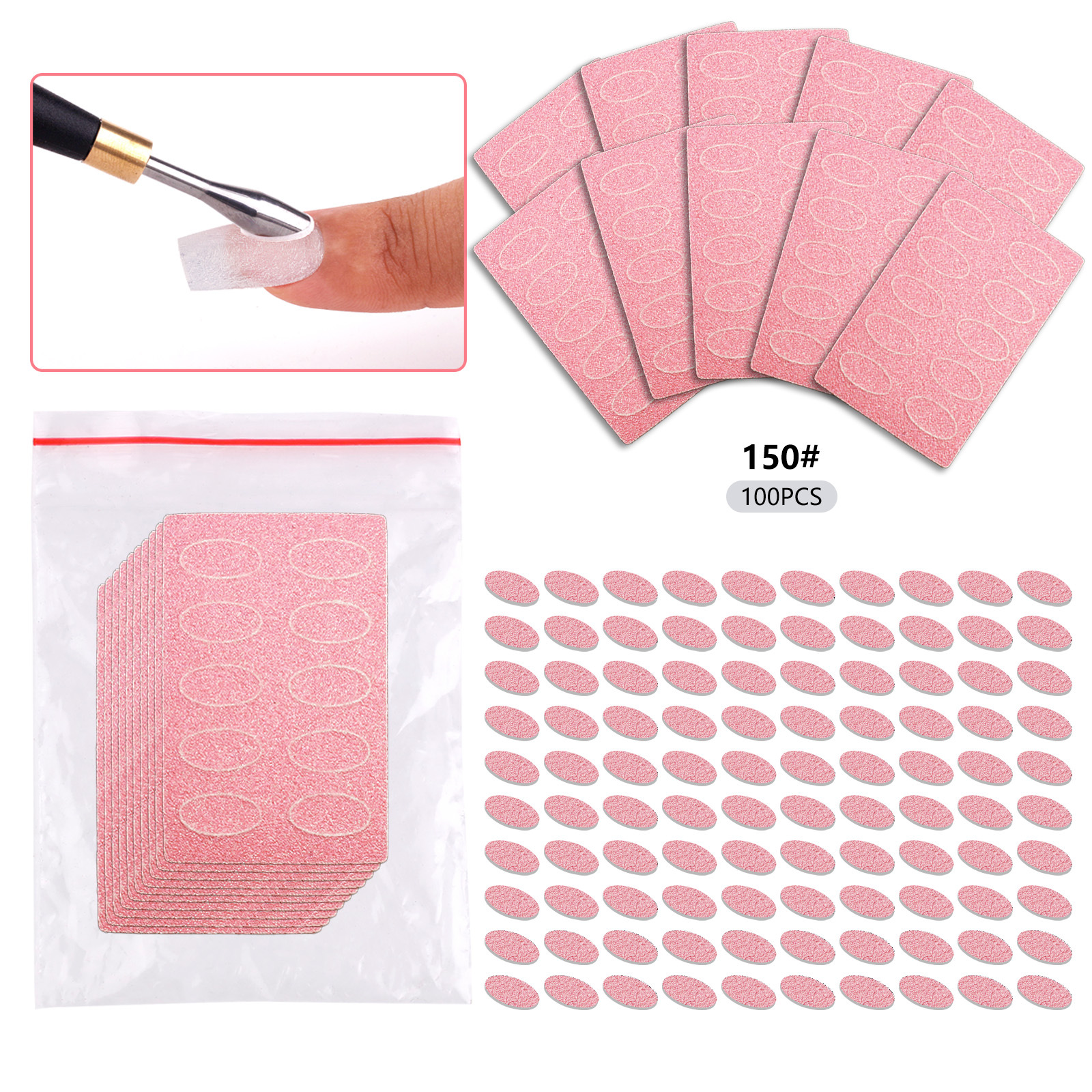Transfronterizo nueva manicura de doble cabeza de acero Bevel empuje grande de acero inoxidable redondo curvado boca peeling herramienta removedor de uñas image 26
