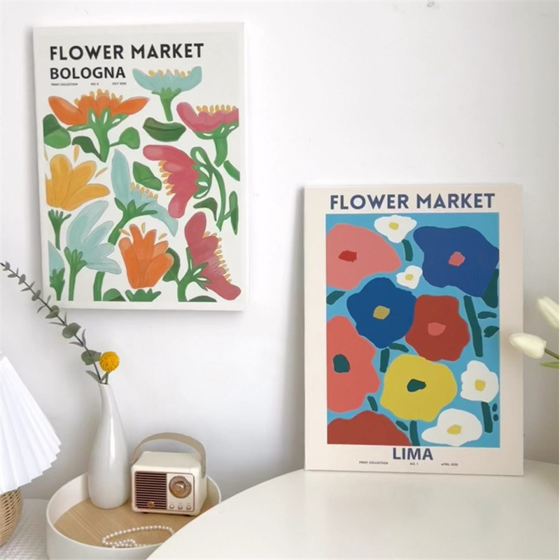 Ins Style Scandinavian Style Decorative Painting Retro Abstract Line Hanging Painting Desktop Photo Frame Painting Ornaments Hanging Painting Shooting Background