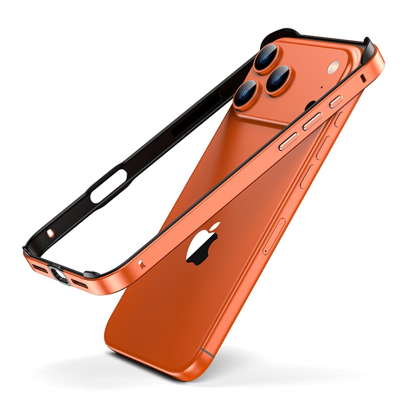 适用苹果iPhone17promax金属边框手机壳16Pro凸角款黑胶保护套15|undefined