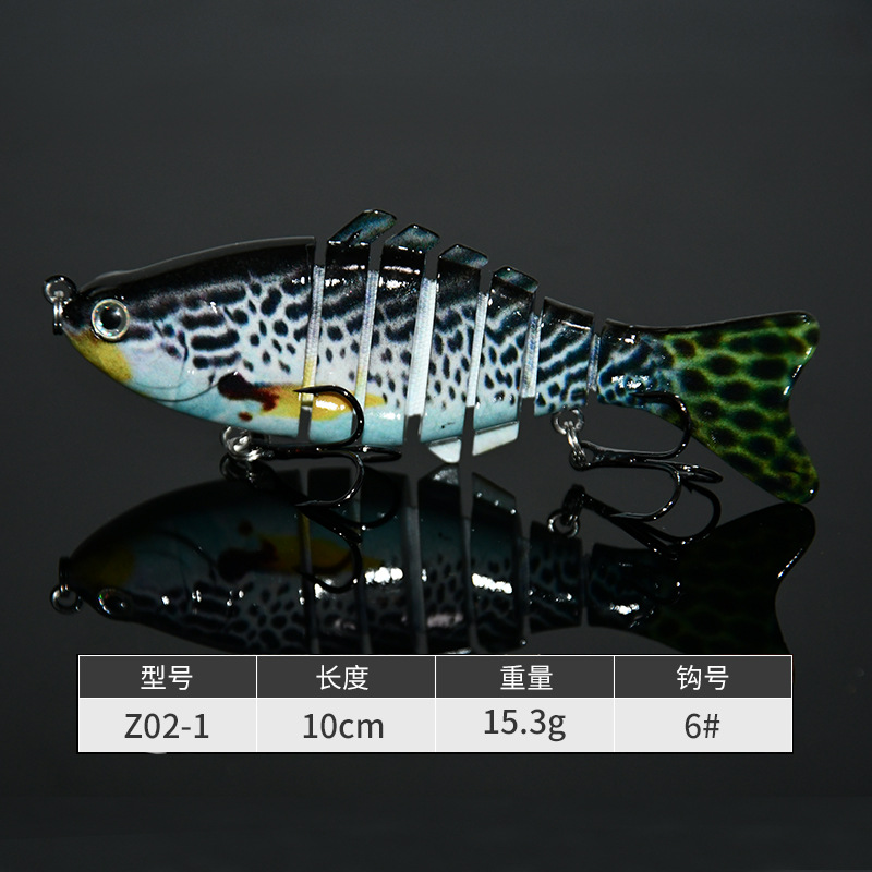 Fabricante 7-Sección 10cm multi-Sección cebo de plástico cebo duro falso cebo simulación biónica de agua dulce Luya cebo