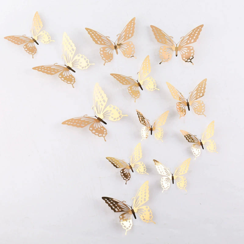 Полуж Butterfly 3D полый имитационный металлический бабочек настенный декор для дома гостиной трехмерная бабочка декоративная наклейка