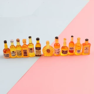 树脂仿真洋酒小瓶酒便利店diy钥匙扣吊坠调酒威士忌伏加迷你版套