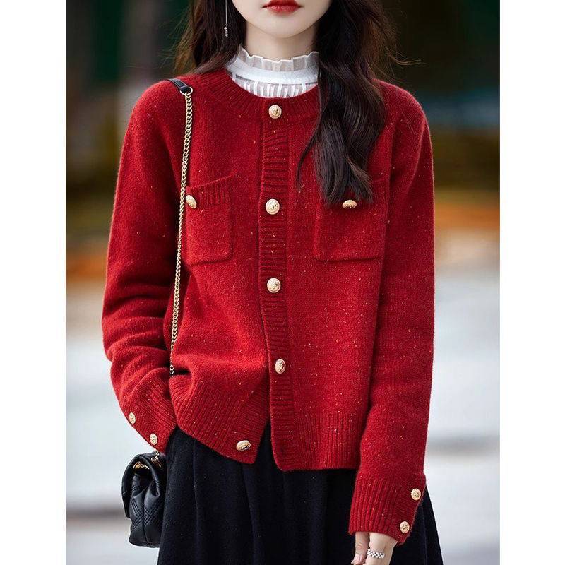 Red demi-season sweater