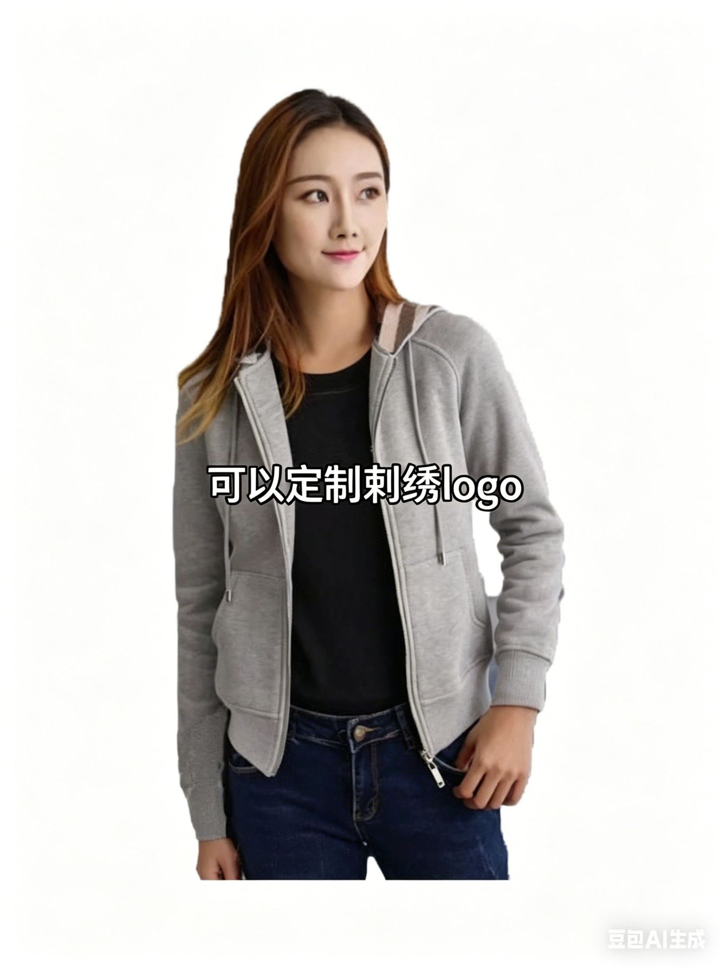 Unbranded Hooded Jacket Plaid Grey