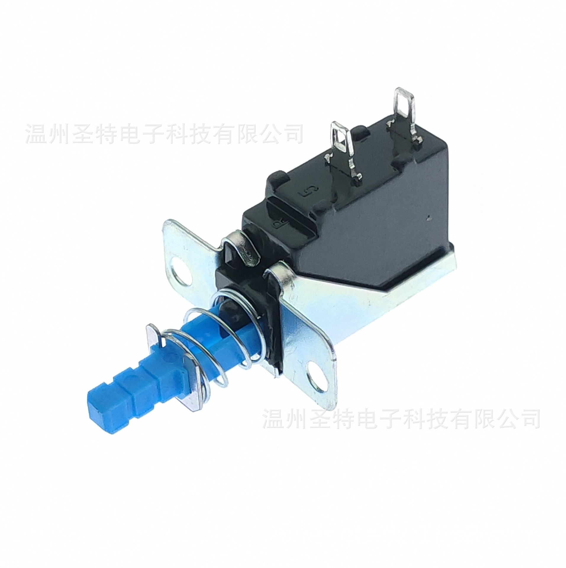 WZSTDZ圣特SW-3-2铁脚蓝柄自锁开关机顶盒电源板按键直键按钮开关