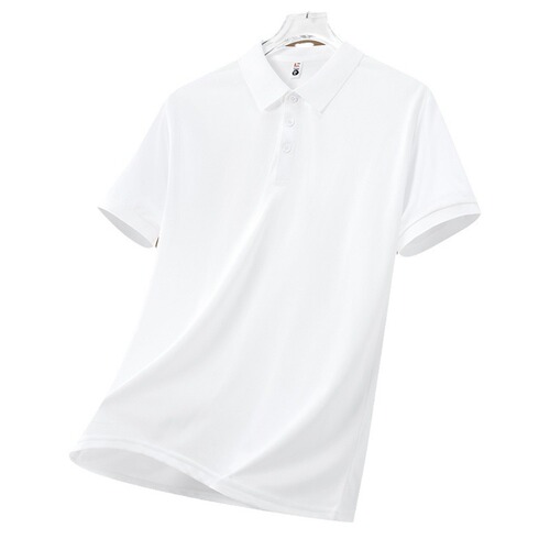 Summer Ice Silk Polo Shirt Short Sleeve Men's Casual Luxury Collared Sport Solid Color Top Men's T-Shirt
