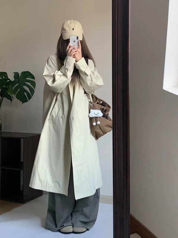 日系风衣外套女2025秋季新款小个子巨好看薄款韩版韩系中长款宽松|undefined