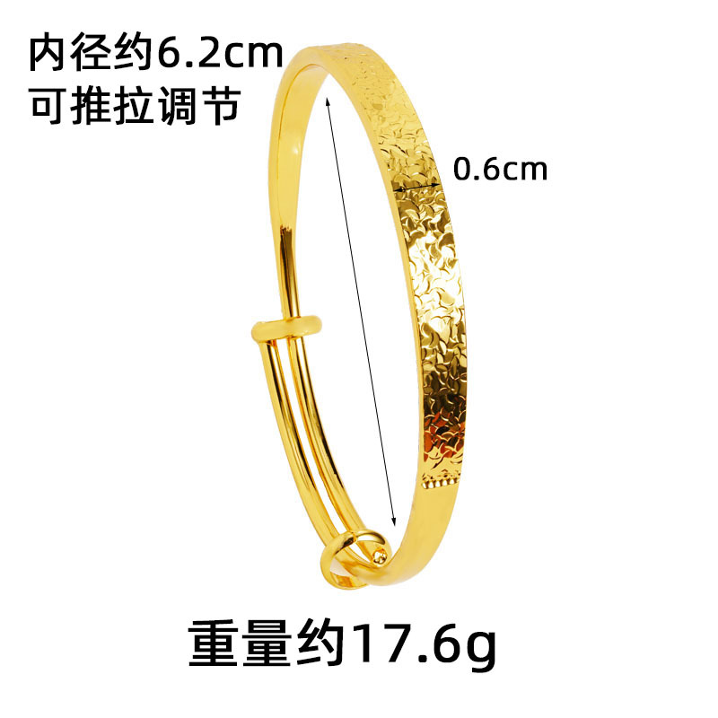 Nuevo estilo chino vietnamita antiguo brazalete de oro palacio viento ancho cara pulsera de hielo ligero lujo no se desvanece joyas