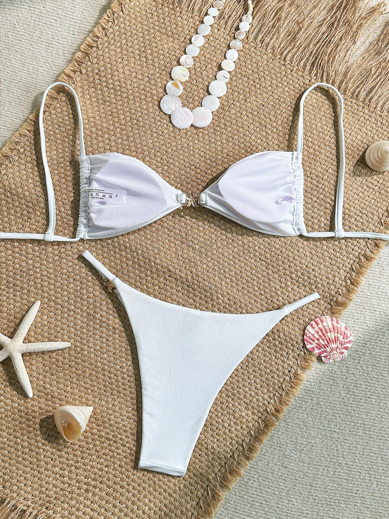 Women's Sexy Thin Rope Shoulder Strap Bikini Triangle Cup Swimwear for Beach Hot Springs Trending New_voghion.com