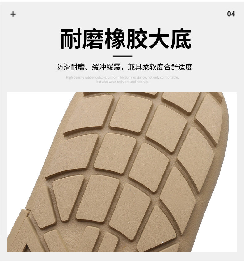 Giày lười nam đế hạt mũi tròn thoáng khí, thân mềm, gót thấp 1–3 cm — Màu be, Màu kaki chi tiết 13