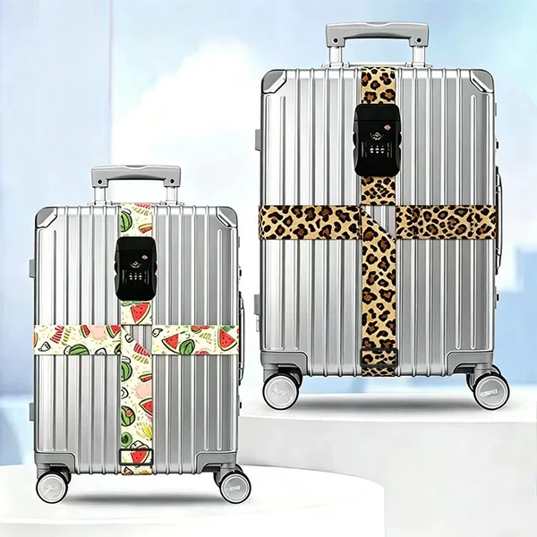 Triangular buckle, cross-shaped luggage strap, polyester luggage tie-down strap, travel suitcase fastening strap, luggage and suitcase anti-theft and explosion-proof thickened strap