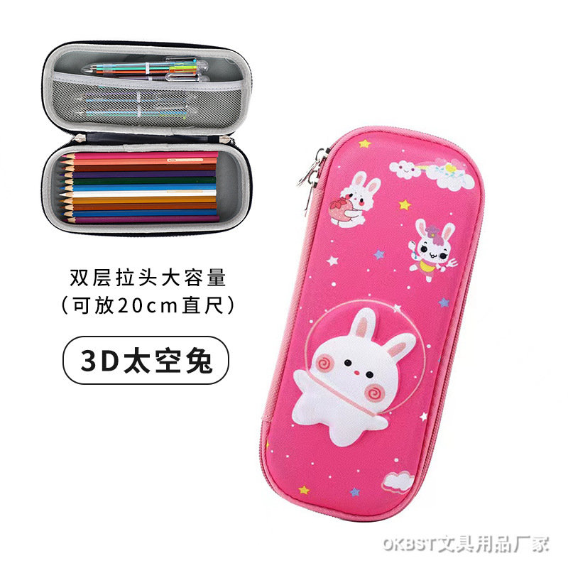 EVA de dibujos animados de la escuela primaria de los niños caja de lápiz 3D lindos niños y niñas caja de lápiz de gran capacidad creativa caja de lápiz