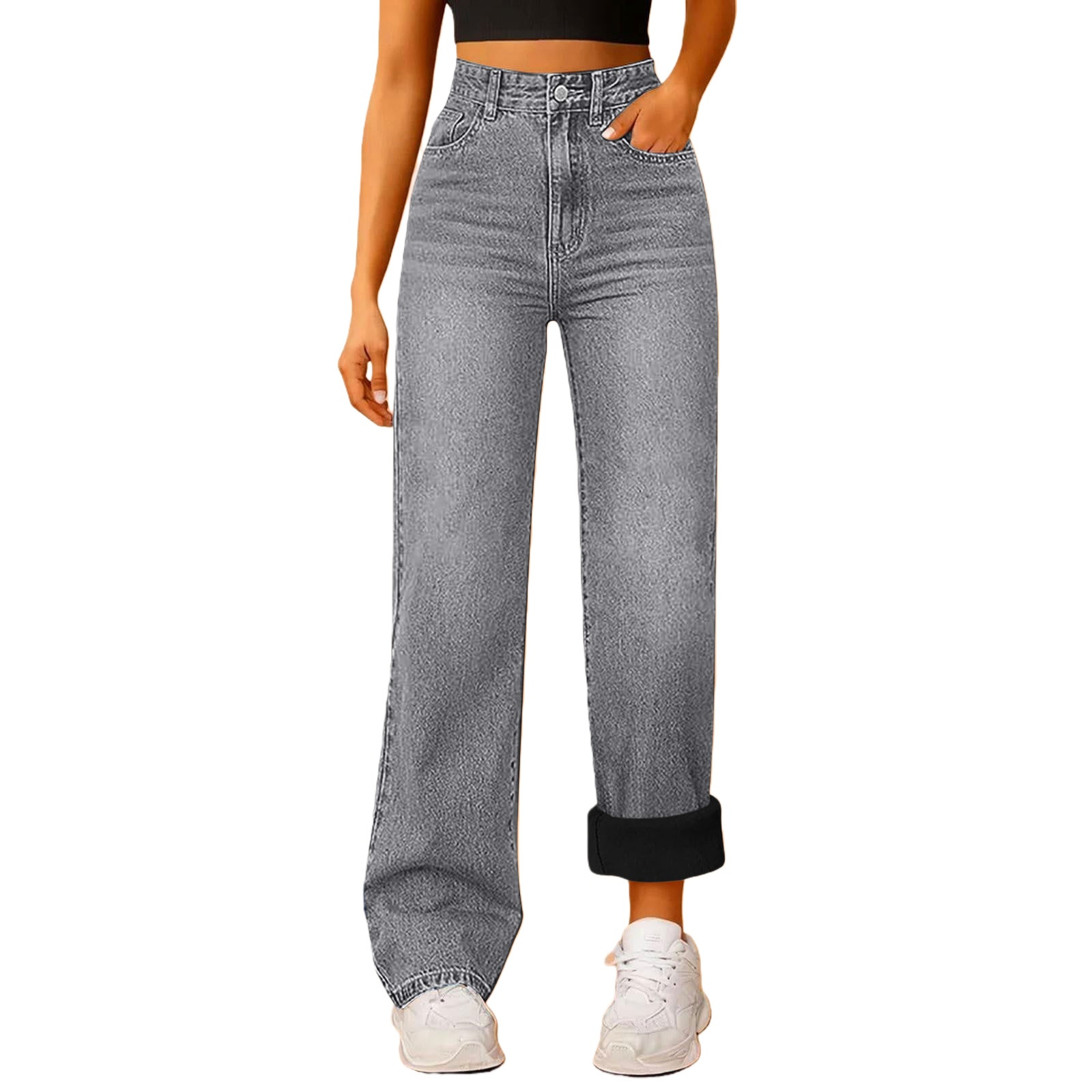 Light gray fleece-lined