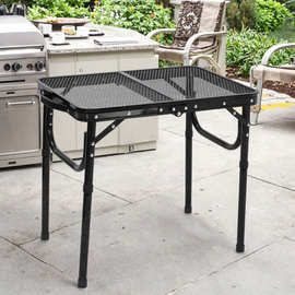 户外野营铝合金折叠桌网桌防火烧烤桌便携式手提桌