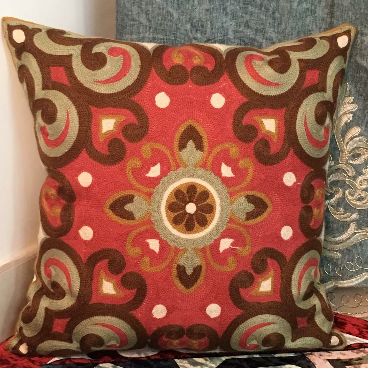 Новое геометричное embroidery подушка-подушка этносмешанный геометрический хлопок и лен минималистичная гостиная диван подушка без ядра