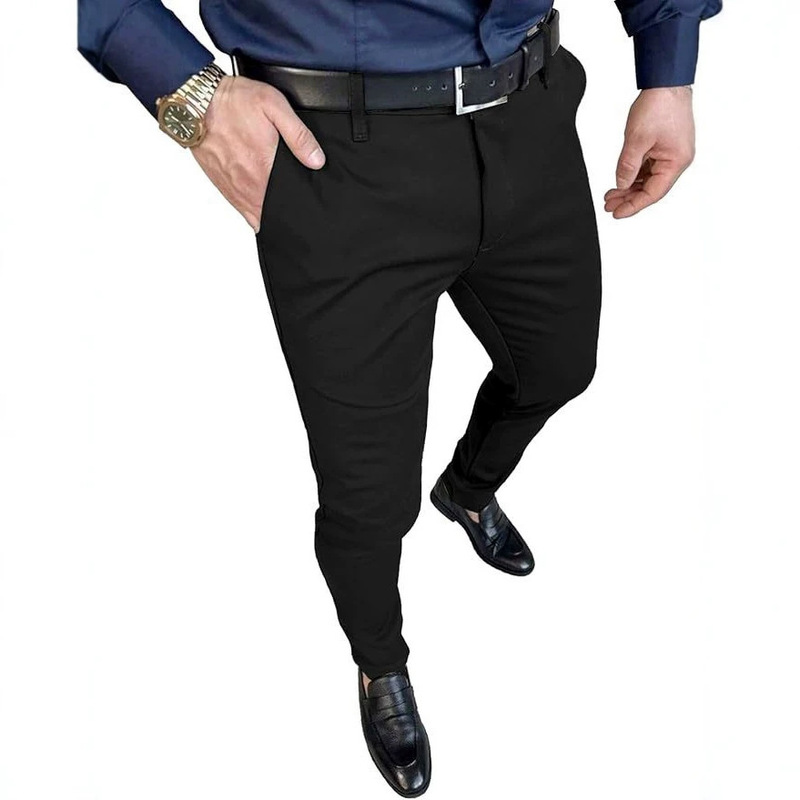 Cross-Border Foreign Trade Men's Business Casual Pants, Fashionable Solid Color Suit Pants, Wedding Groomsman Attire, Casual Suit Pants for Weddings