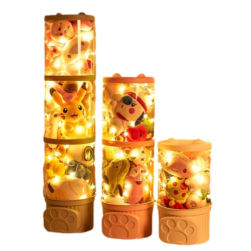 High-rise doll storage bin transparent doll rack plush toy shelf PP large storage rack thick gift bucket