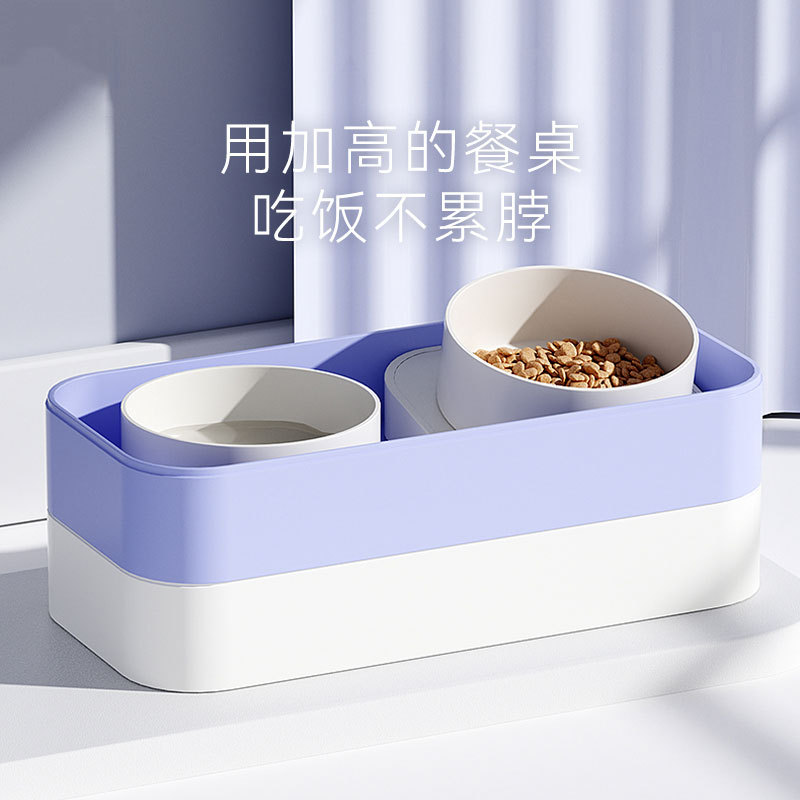 Cuenco de gato cuenco de comida para gatos cuenco de perro tazón doble tazón de fuente de bebida para perros antidetonantes comida lenta para mascotas estante de tazón para mascotas suministros para mascotas