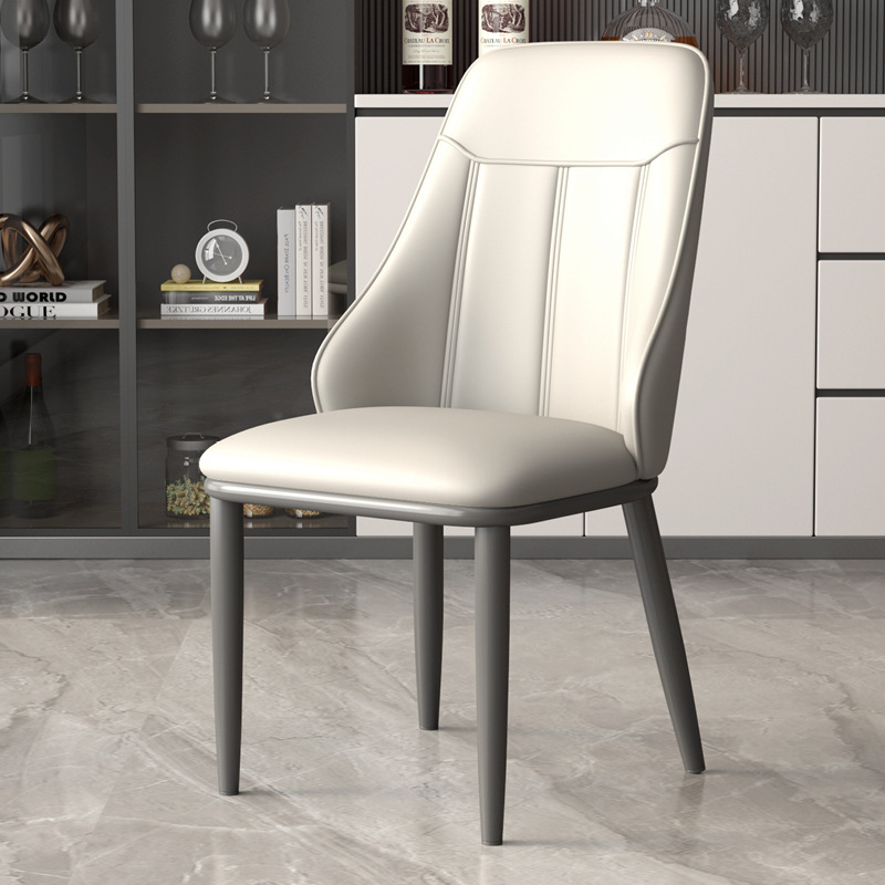 Silla de comedor de lujo ligera silla de cuero de respaldo doméstico italiano silla de comedor moderna silla de comedor en línea silla de comedor con respaldo alto
