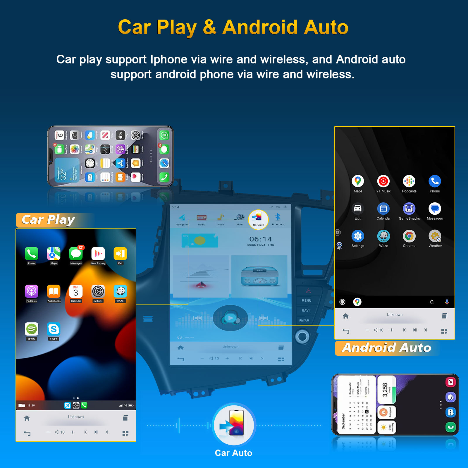 KIA K5 Vertical Screen CarPlay Car Multimedia IPS GPS Android Navigation