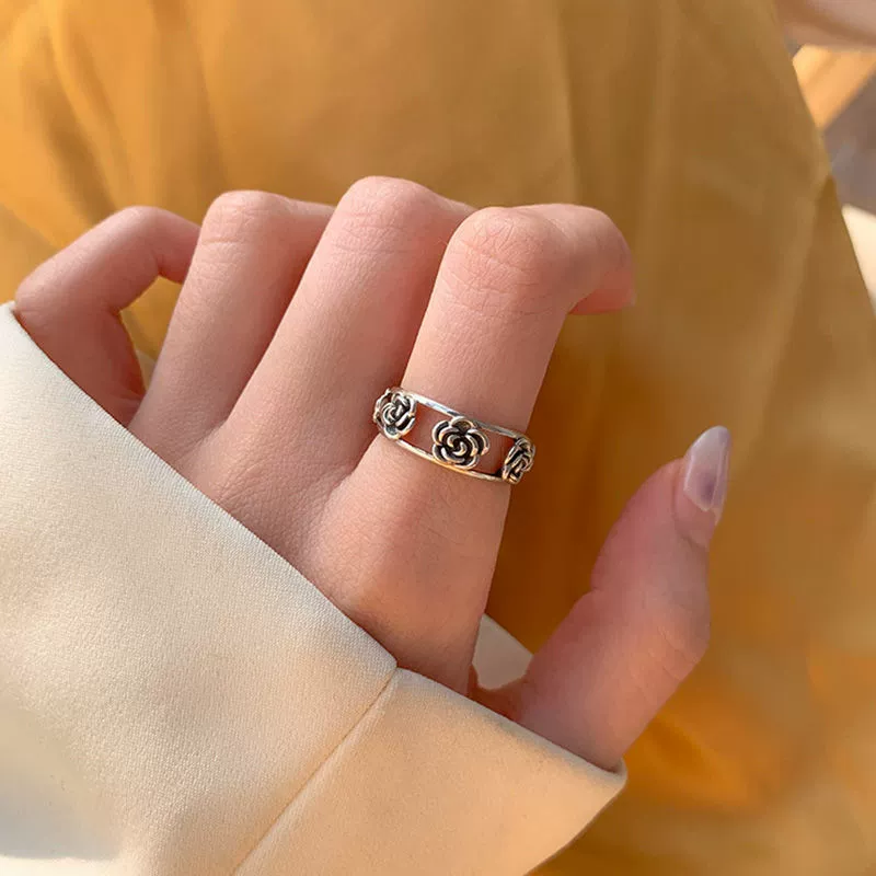 Retro fashionable fresh ring, jewelry, accessory, Japanese and Korean, city style, internet celebrity