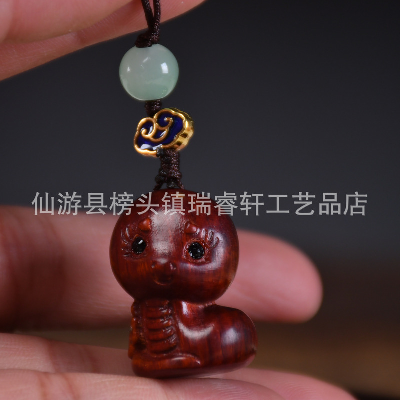檀木创意可爱挂饰绿檀萌趣小老虎手机链女生包包动物小挂件饰品挂|undefined