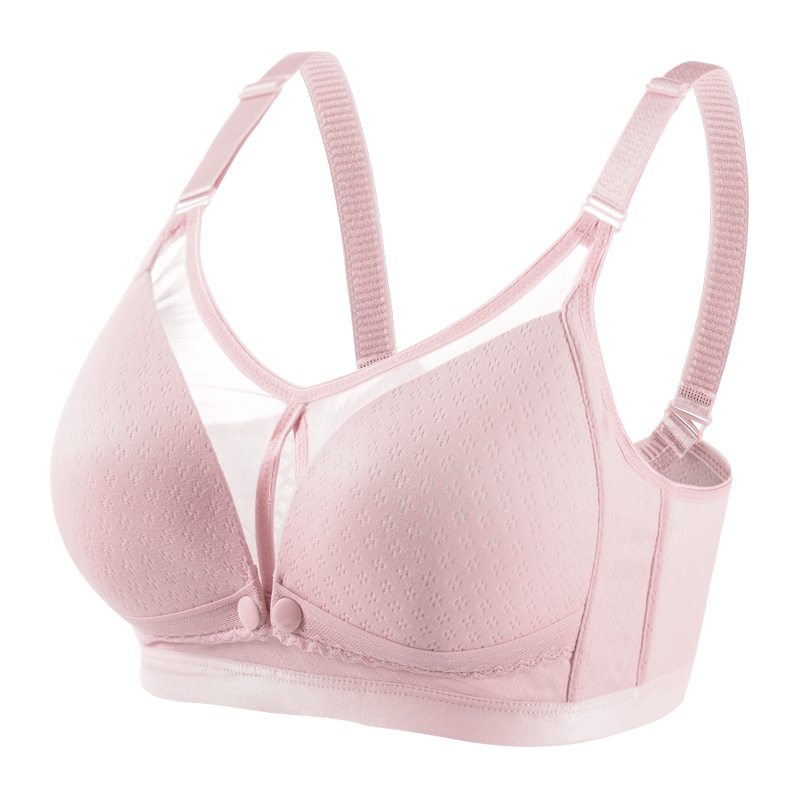 新款哺乳文胸无钢圈聚拢棉质喂奶孕妇内衣怀孕期棉质舒适胸罩薄款