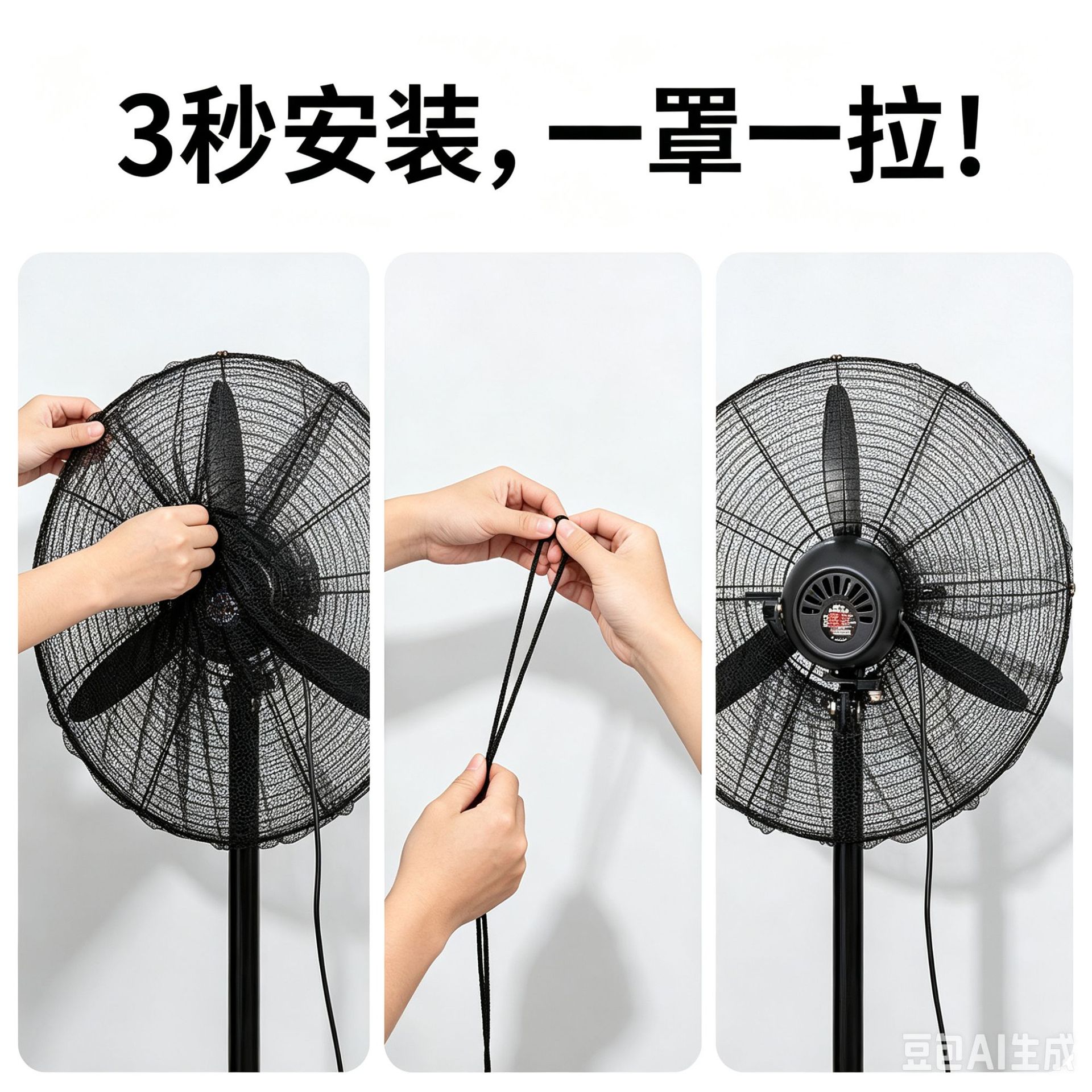 工业风扇防夹手防护罩车间风扇防护罩儿童防夹手风扇牛角扇保护罩