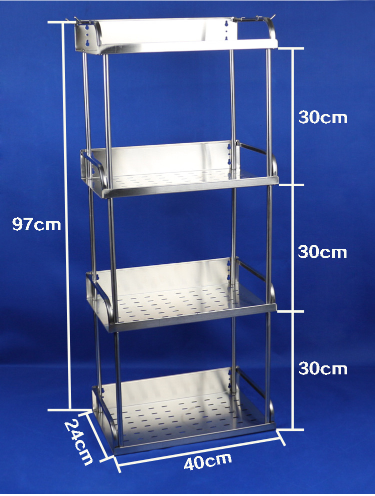 5YA1批发厨房不锈钢置物架落地多层壁挂架子收纳架杂物货架阳台浴