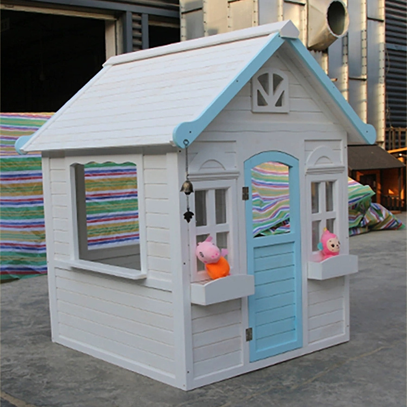 Casa de jardín de infantes al aire libre casa de madera sala de juegos interactiva para niños montaje casa de madera maciza casa de madera anticorrosiva casa de madera móvil