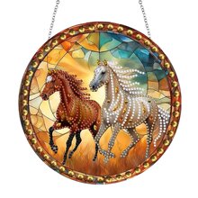 跨镜新品 钻石画亚克力材质单面水晶钻门牌骏马款式 厂家直销