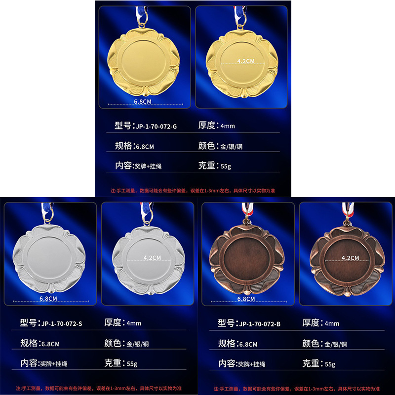 Fabricante de medallas personalizadas para diversos eventos deportivos, placas metálicas, medallas de oro, plata y bronce universales de gran venta transfronteriza para competiciones.