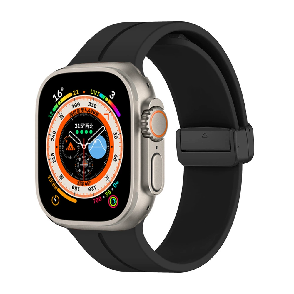 Применение Apple Watch iWatch876SE силиконовый магнитный ремешок Apple Watch однотонный складной браслет