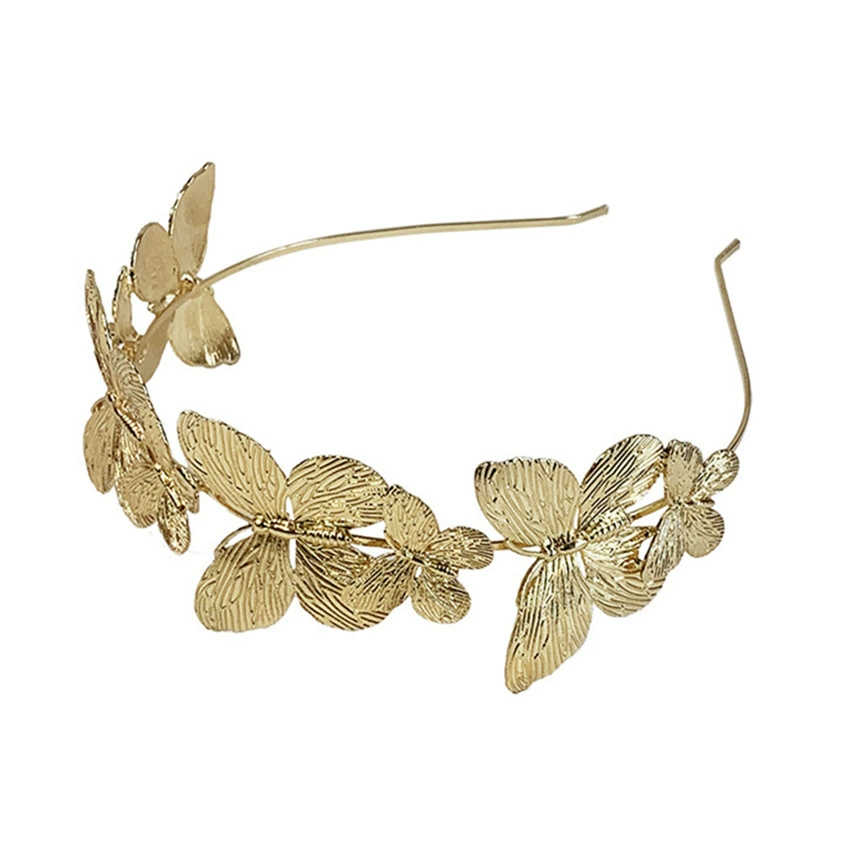 Metal universal headband with butterfly, hair accessory to go out for photo sessions, European style