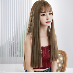 Oushuo Full Head Wig for Women - Long Straight Human Hair with Natural Air Bangs - Factory Wholesale