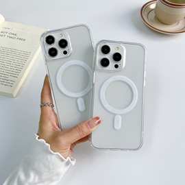 Magsafe磁吸手机壳适用新苹果17透明亚克力16pro全包iPhone15批发