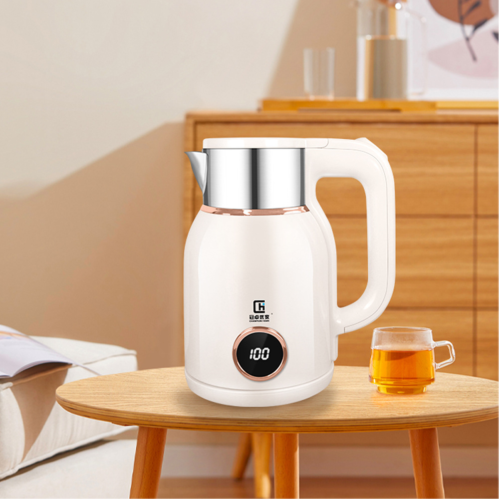 공장 직접 판매 전기 주전자 국내 플러그 재고 있음 이중층 화상 방지 디지털 모델 도매 원피스 배송을 사용자 정의할 수 있습니다