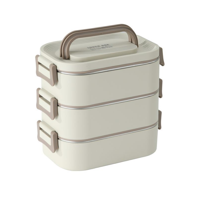 caja de almuerzo de acero inoxidable aislante portátil multicapa especial para estudiantes de oficina calentamiento de microondas