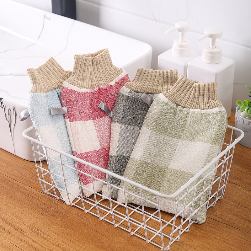 Back Scrubber Magic Bath Scrub Glove Strong Mud Scraper for Men and Women Professional Coarse Sand Not Painful Home Use Removes Back Grey