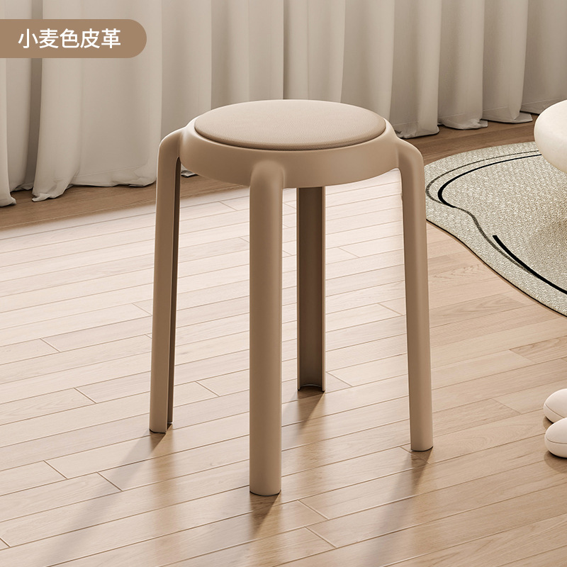 Taburete de plástico para el hogar taburete de mesa de comedor apilable taburete redondo Banco alto taburete de sofá simple taburete de maquillaje puerta taburete de cambio de zapatos