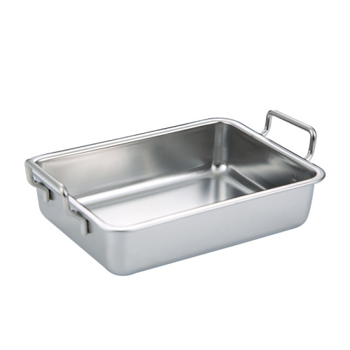 304 stainless steel Korean snack plate with ears golden fried chicken plate French fries creative cold dish plate dessert plate small square plate