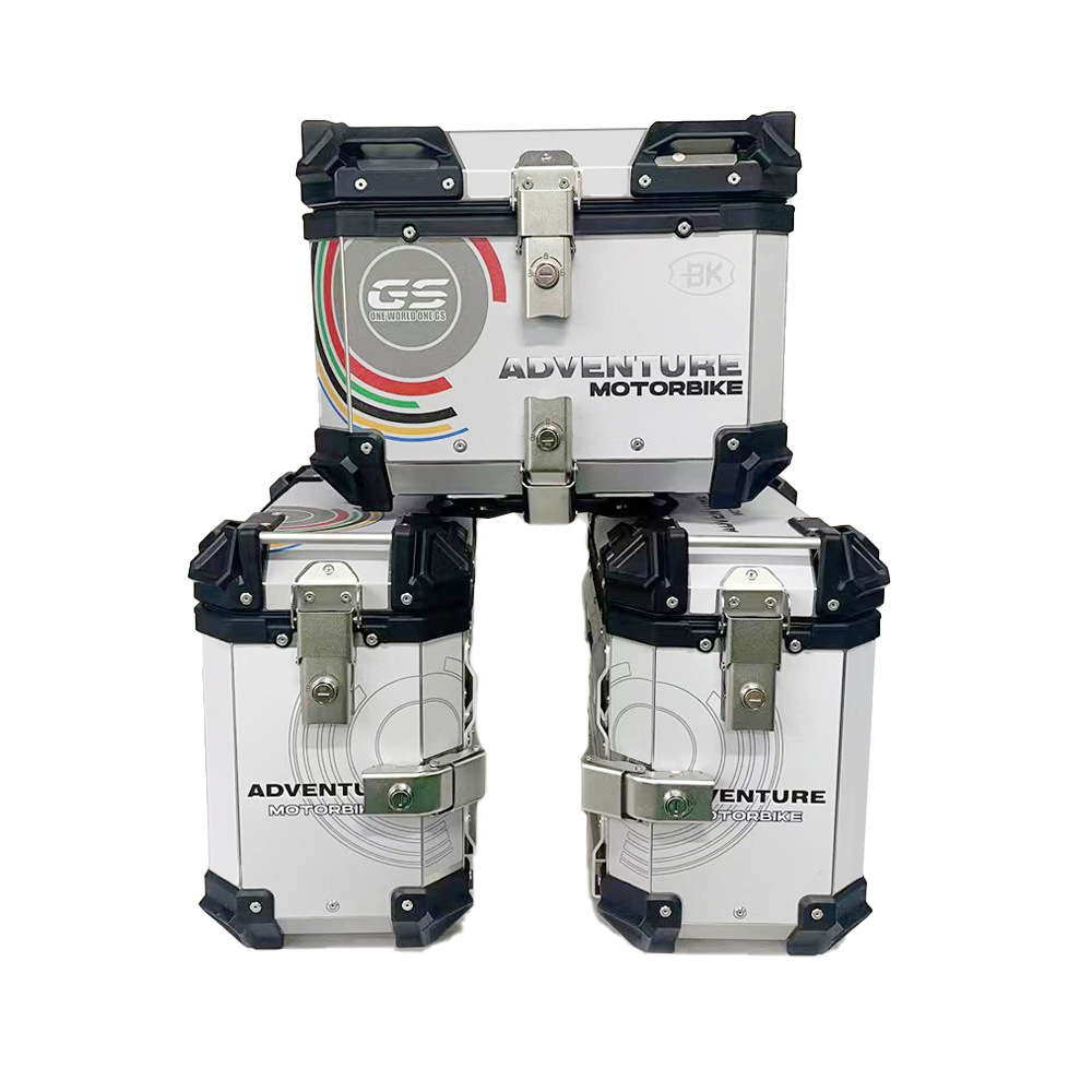 Motocicleta de gran capacidad 38L caja lateral equipaje lateral impermeable caja colgante suministros motocicleta maleta tres cajas accesorios