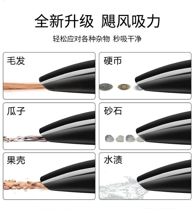 Car-mounted high-suction vacuum cleaner for small cars, 12V household use, high-power, dual-use for dry and wet cleaning