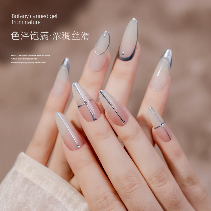 Espejo de estilo japonés pegamento de metal en conserva brillante líquido plata flash línea gancho pintado uñas fototerapia pegamento especial