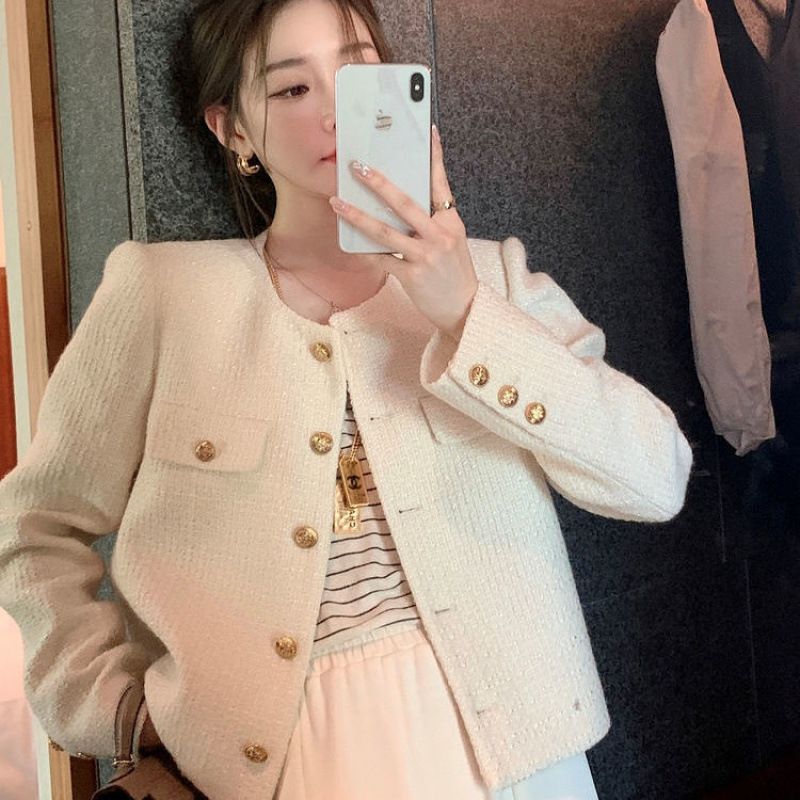 Ready Stock Wholesale Korean Style Short Tweed Jacket for Women, Socialite Style Tweed Jacket, New Autumn and Winter Blazer Top