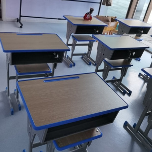 Primary and Secondary School Student Tutoring Class Desks and Chairs Manufacturer Direct Sales Training Class Desks and Trusteeship Class Double School Lift Desks