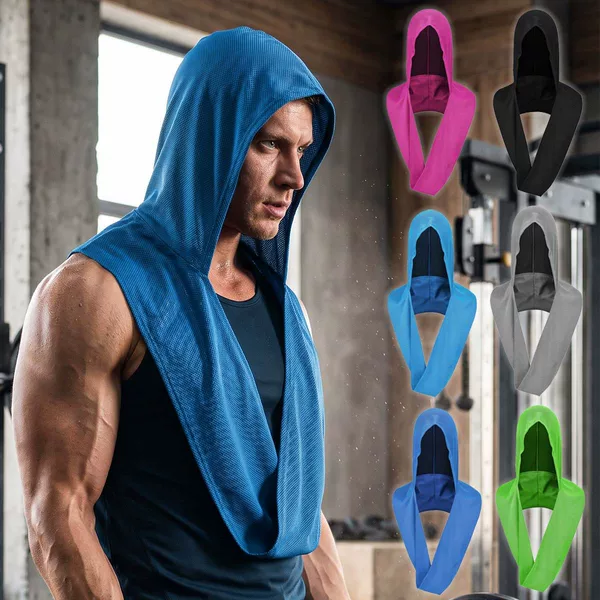 Cross-Border U-Shaped Cooling Hoodie Towel, Gym Outdoor Hiking Sports Cooling Headscarf, Quick-Drying Ice Cooling Towel
