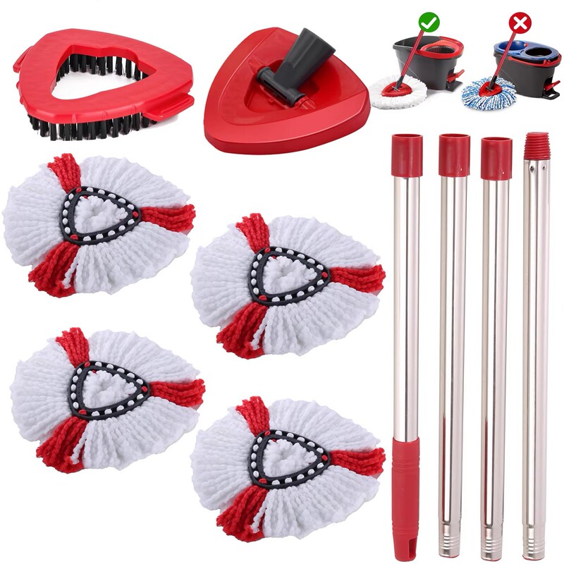 Compatible with O-Cedar/Vileda Triangle Mop Head, Hands-Free Microfiber Rotating Mop Replacement Head Accessories
