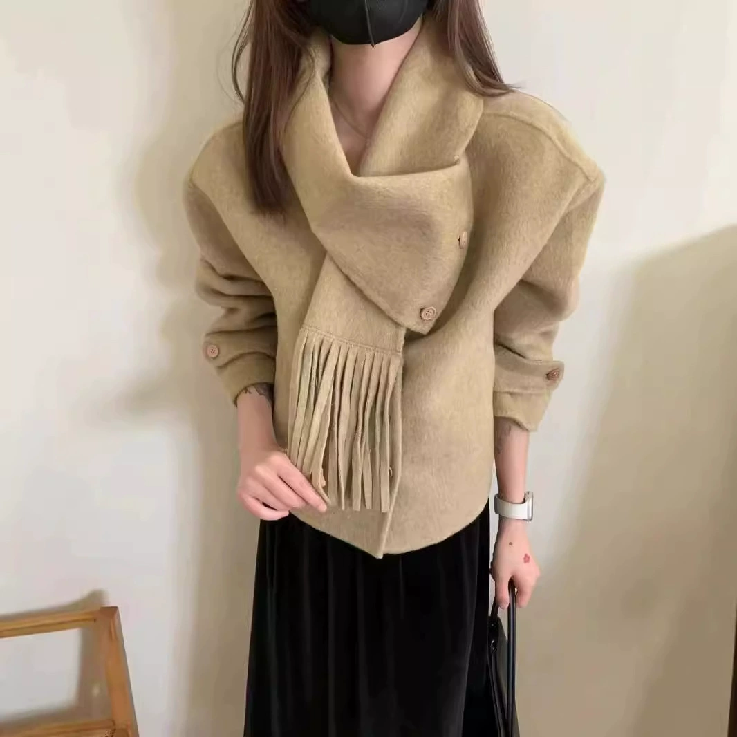 24-летний двухсторонний шерстяной осенний и зимний новый корейский уменьшился