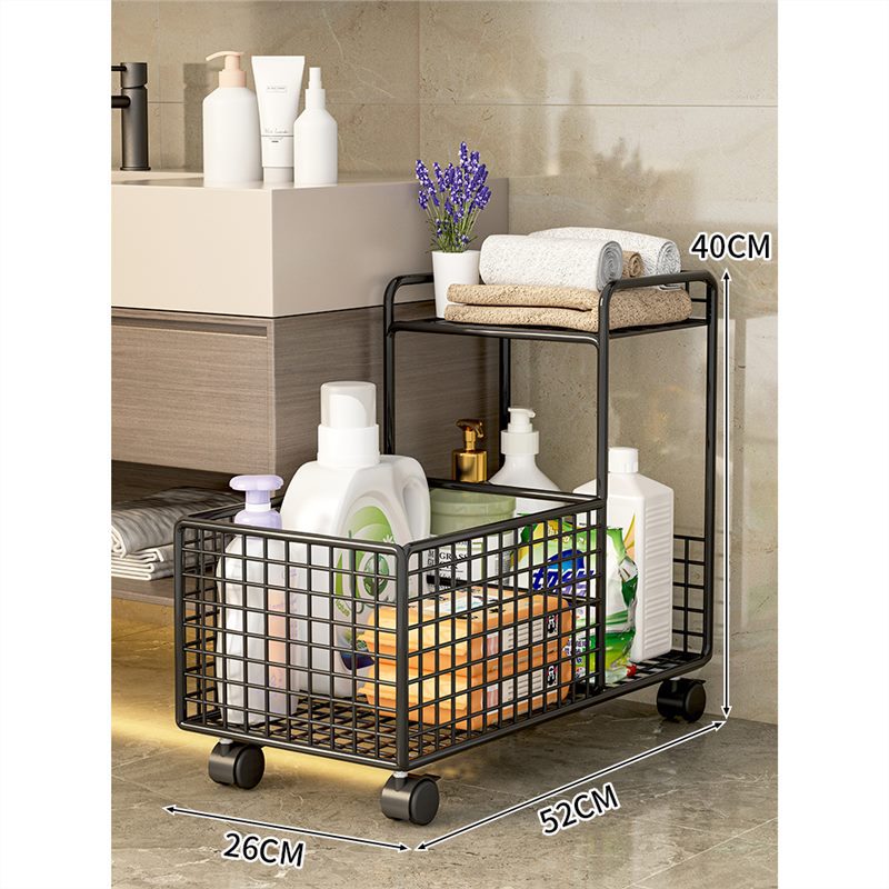 Estante Móvil de Almacenamiento para Baño de Hierro, Multicapa